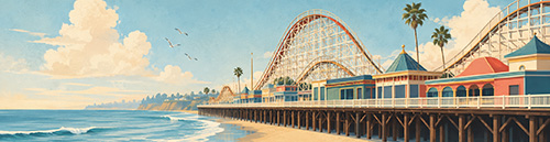 Illustration inspired by the Santa Cruz Beach Boardwalk